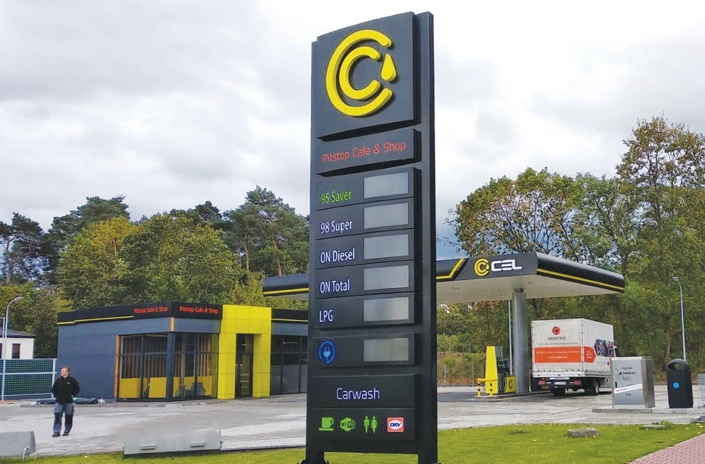 reklamy dla stacji paliw samantonio